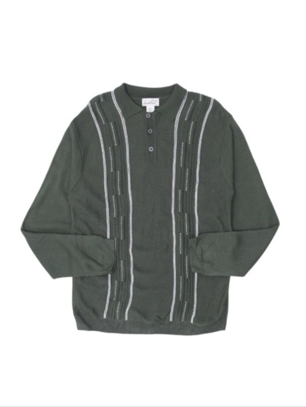 Vintage Arnold Palmer Olive Green Knit Henley Sweater | Wool Blend | Size L